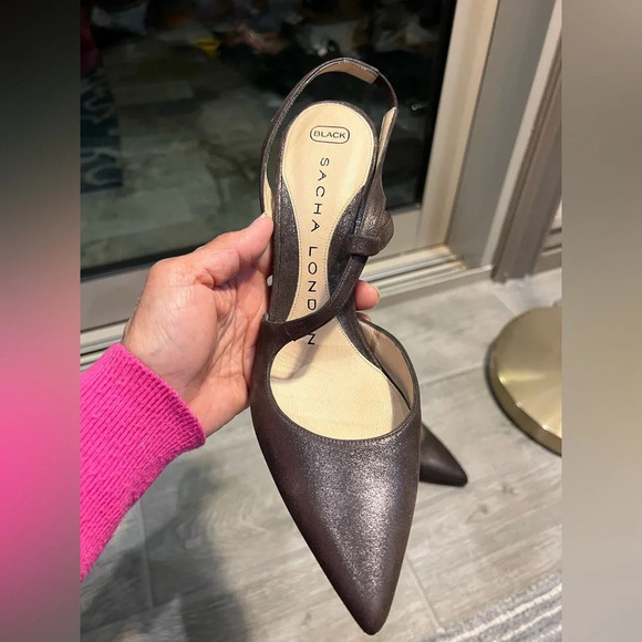 Sacha London heels dark grayish brown size 37 1/2 Eu or 7 US Preowned - Picture 4 of 8